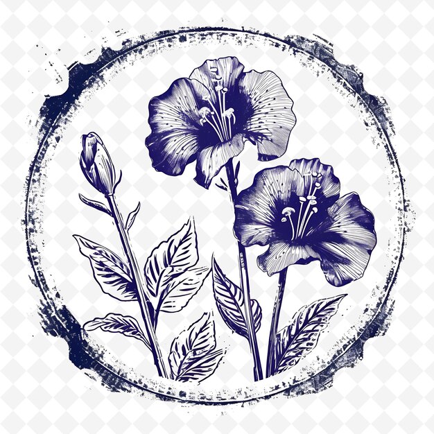 PSD png premium watercolor flower stamps artistic designs for creative projects clipart and tattoo