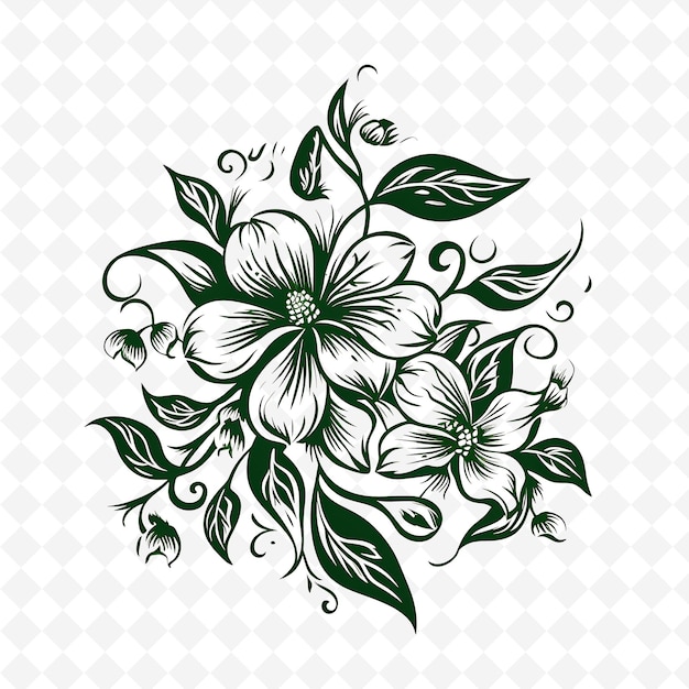 Png premium watercolor flower stamps artistic designs for creative projects clipart and tattoo