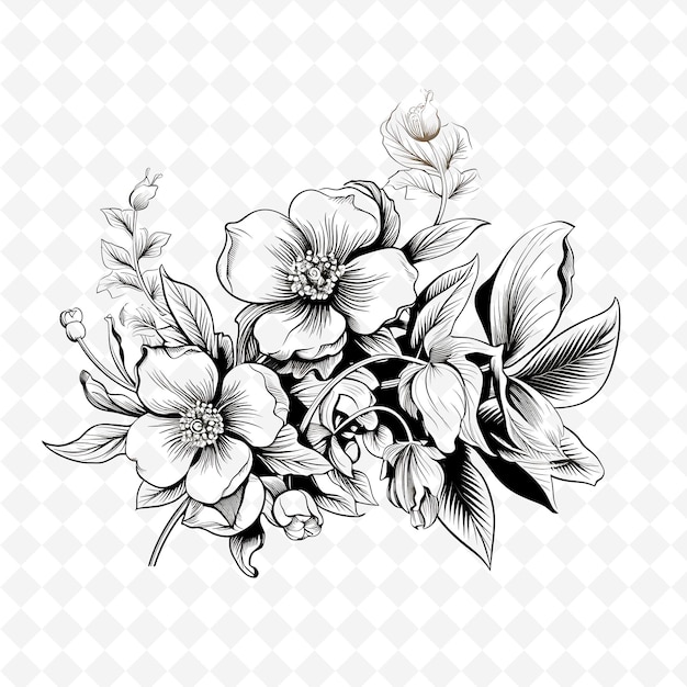 Png premium watercolor flower stamps artistic designs for creative projects clipart and tattoo