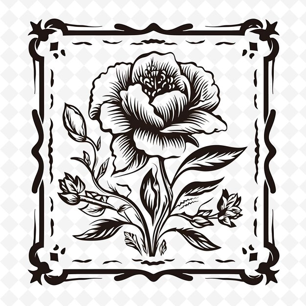 PSD png premium watercolor flower stamps artistic designs for creative projects clipart and tattoo