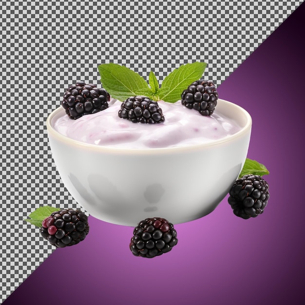 PSD png psd beautiful blackberry cheesecake ice cream isolated on a transparent background