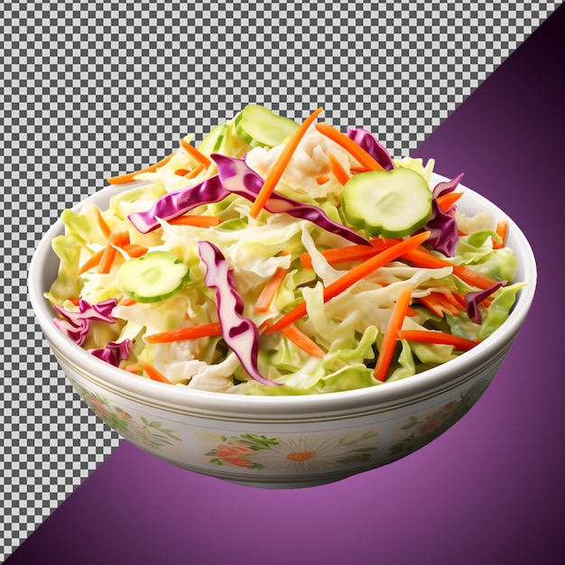 PSD png psd bowl of tasty coleslaw salad isolated on a transparent background