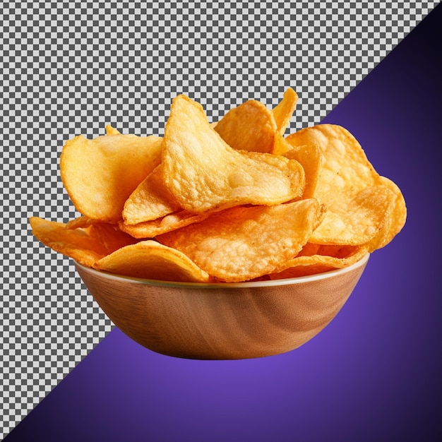 Png psd bunch of crispy chips isolated on a transparent background