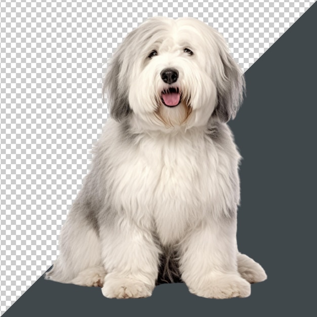 PSD png and psd cute black and white dog isolated on a transparent background