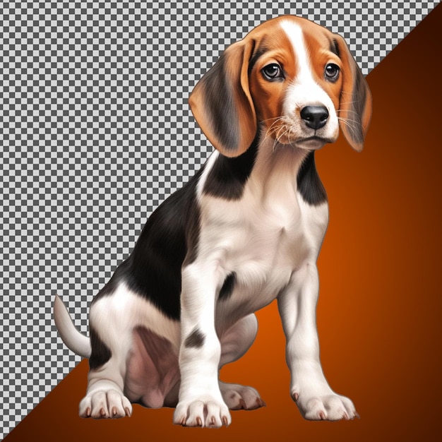 PSD png psd cute little treeing walker breed puppet isolated on a transparent background