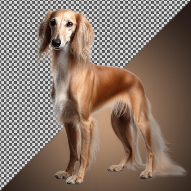 PSD png psd carino cane di razza saluki isolato su uno sfondo trasparente