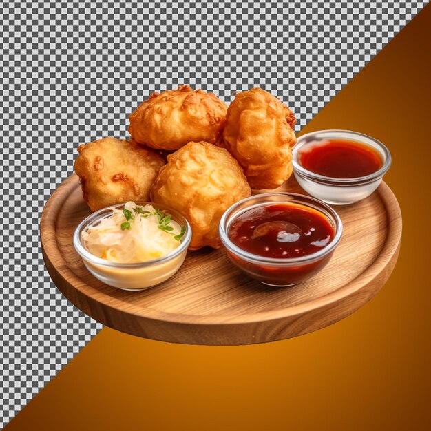 PSD png psd delicious panni puri with sauces isolated on transparent background