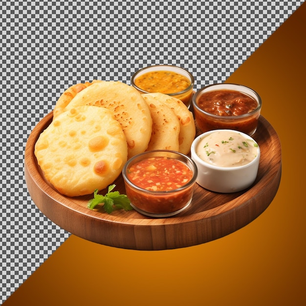 PSD png psd delicious panni puri con salse isolate su sfondo trasparente