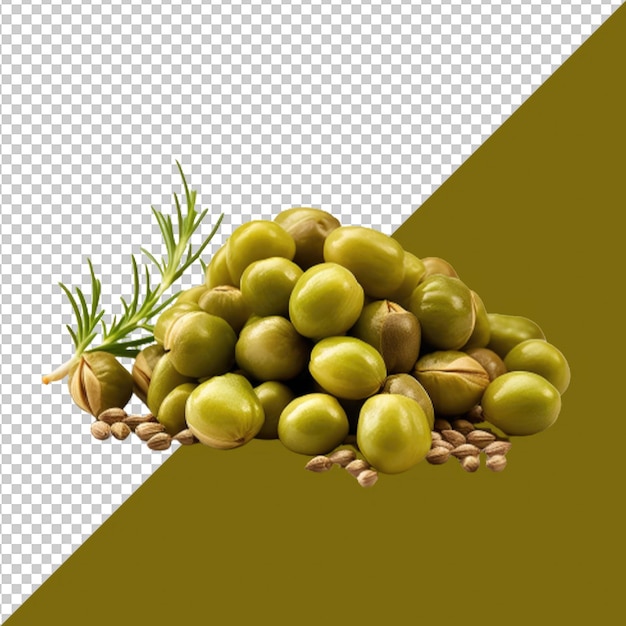 PSD png and psd fresh capotes capers isolated on a transparent background