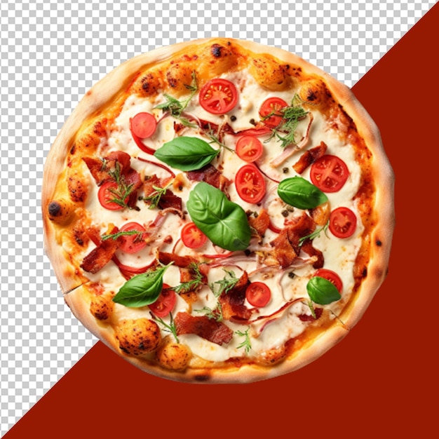 PSD png and psd tasty pizza on a transparent background