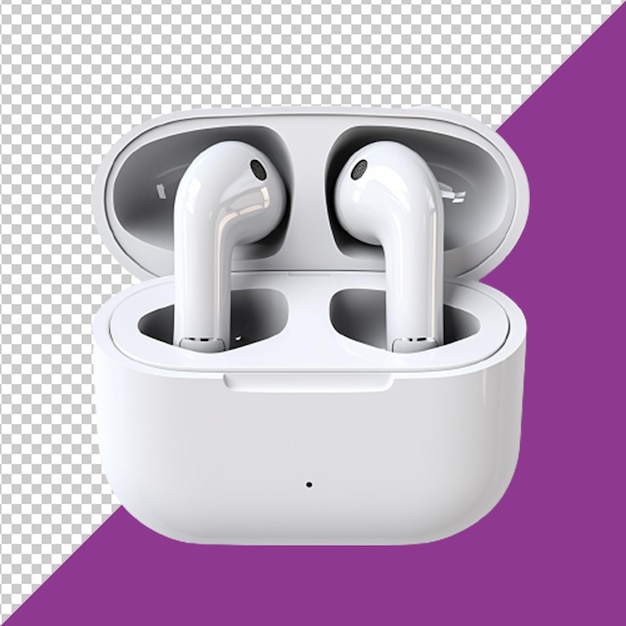 PSD png and psd white earbuds on a transparent background