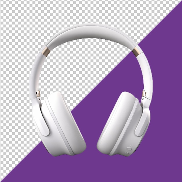 Png and psd white headphones on a transparent background