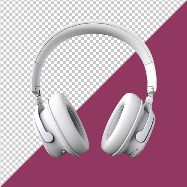 PSD png and psd white headphones on a transparent background