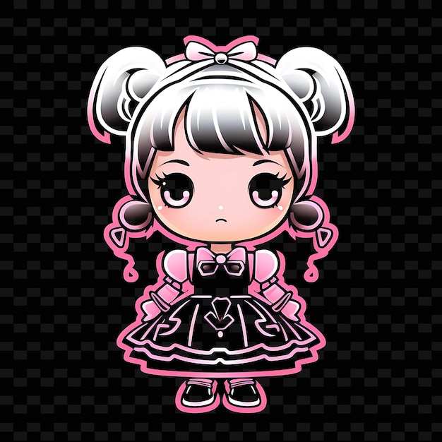 PSD png radiant rhythms ontketent creativiteit met sticker anime characters door neon lines