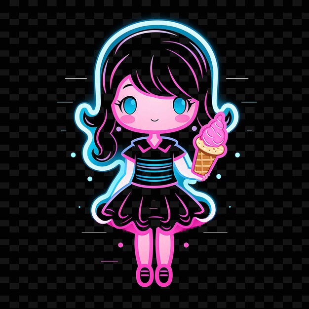 PSD png radiant rhythms ontketent creativiteit met sticker anime characters door neon lines