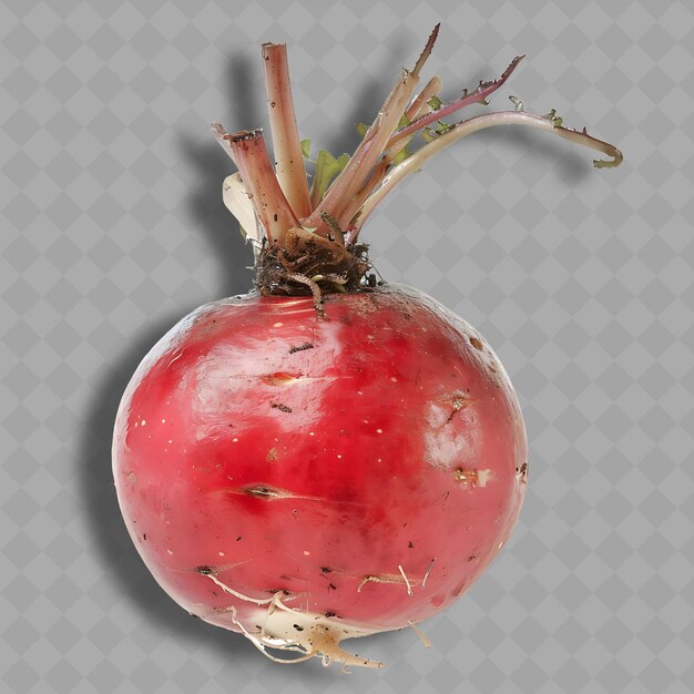 PSD png radijswortelgroente bolvormige wortel gekenmerkt door zijn rode geïsoleerde schone en verse groente