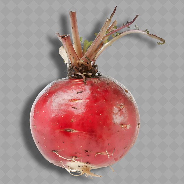 PSD png radish root vegetable globular root characterized by its red isolated clean and fresh vegetable