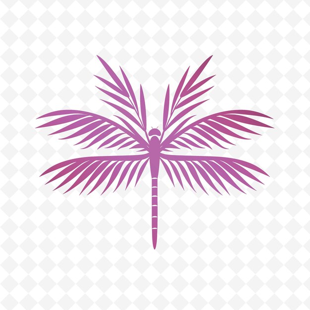 PSD png raffia palm with dragonfly wing textures and simple icons wi outline 동물 및 열대 잎