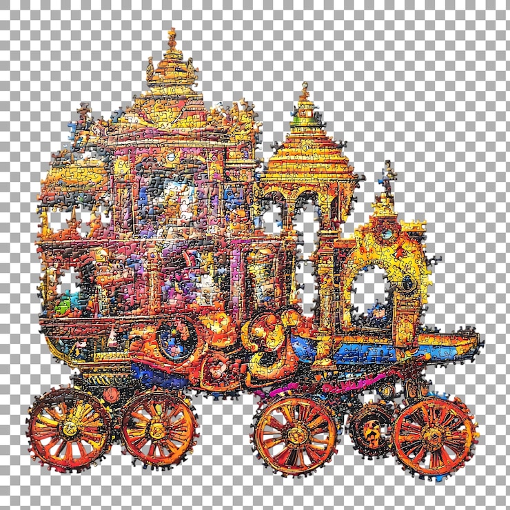 PSD png rath yatra indian tegen een doorzichtige achtergrond voor religieuze, culturele of festivalontwerpprojecten