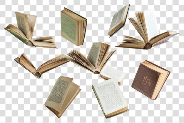 PNG 本物の書籍を読むページを浮かべる