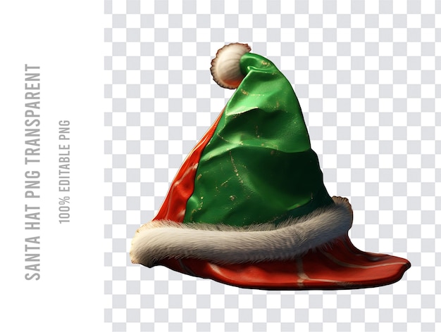 PSD png realistic christmas santa claus hat