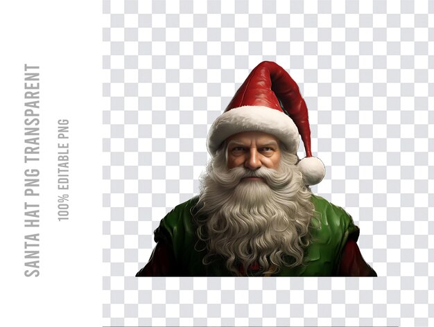 Png realistische kerstman santa claus hoed