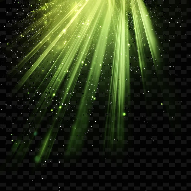 PSD png reflected light rays with bouncing light and green natural c neon transparent y2k collections