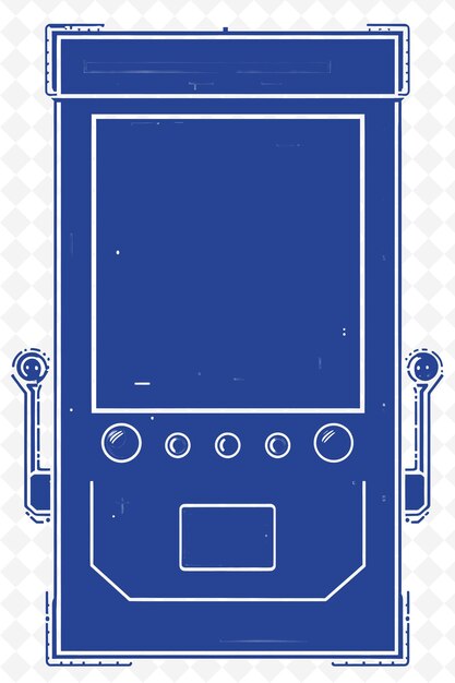 Png retro arcade frame art met joystick en pixelated game char illustratie frame art decoratief