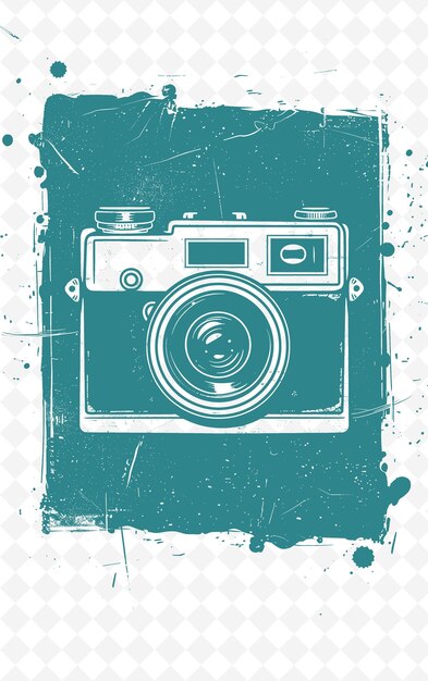 PSD png retro postcard design met een polaroid frame style complete w outline arts scribble decorative