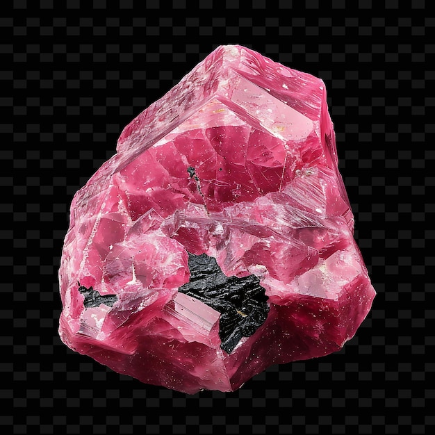 PSD 不規則な形状のピンク色と不透明なグラディエントの暗い背景の物体を持つポンゴナイト結晶