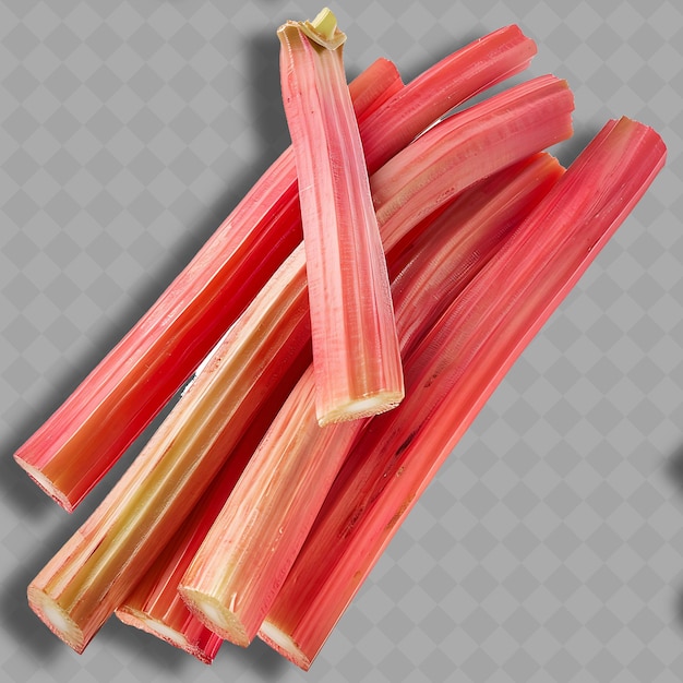 PSD png rhubarb stem groente lange stengels gekenmerkt door zijn rode geïsoleerde schone en verse groente