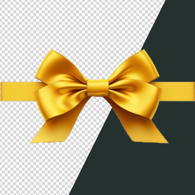 PSD png ribbon or golden bow isolated on transparent background