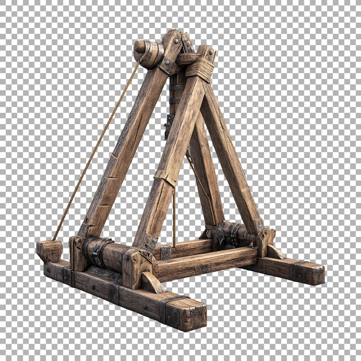 PSD png roman catapult on transparent background ai generated
