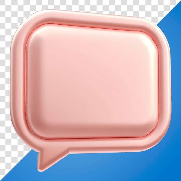 PSD png 로즈골드 8각형 모양의 그래픽 음성 거품