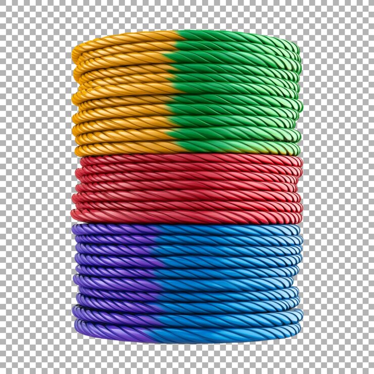 PSD png round roll of electric wire on transparent background ai generated