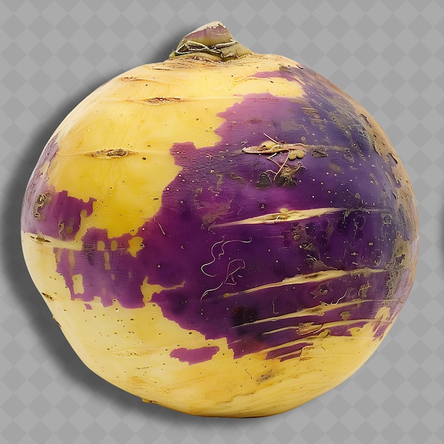 PSD png rutabaga root vegetable round shape characterized by its yel isolated clean and fresh vegetable