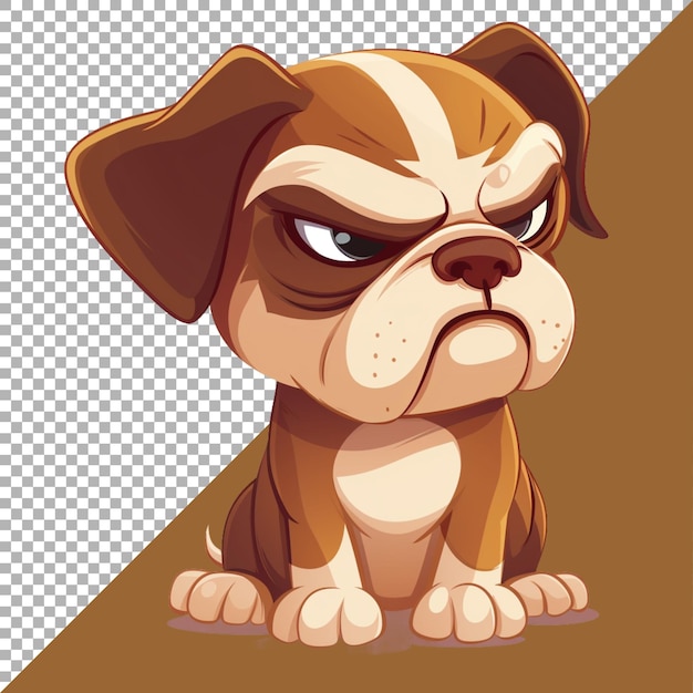 Png of sad angry dog on transparent background ai generated