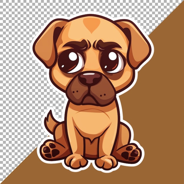 PSD png of sad angry dog on transparent background ai generated