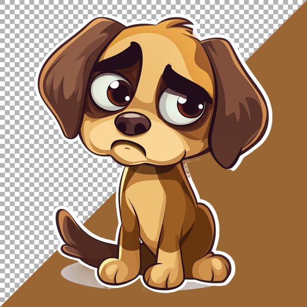 PSD png of sad angry dog on transparent background ai generated