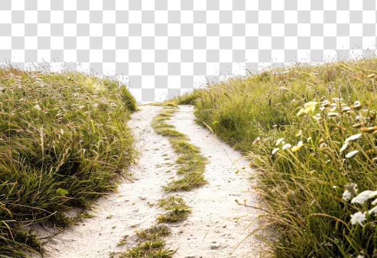 PSD png sandy path border transparent background