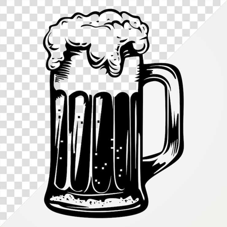 PSD png schuimende bierbeker illustratieontwerp