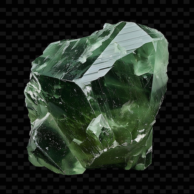 PSD png serpentine crystal z nieregularnym kształtem zielony kolor i opaq gradient object na ciemnym tle