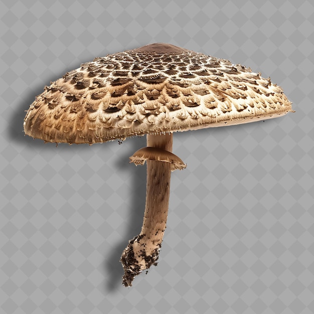 PSD png shiitake funghi funghi ombrello a forma da marrone abbronzato a marrone scuro c isolato verdure pulite e fresche