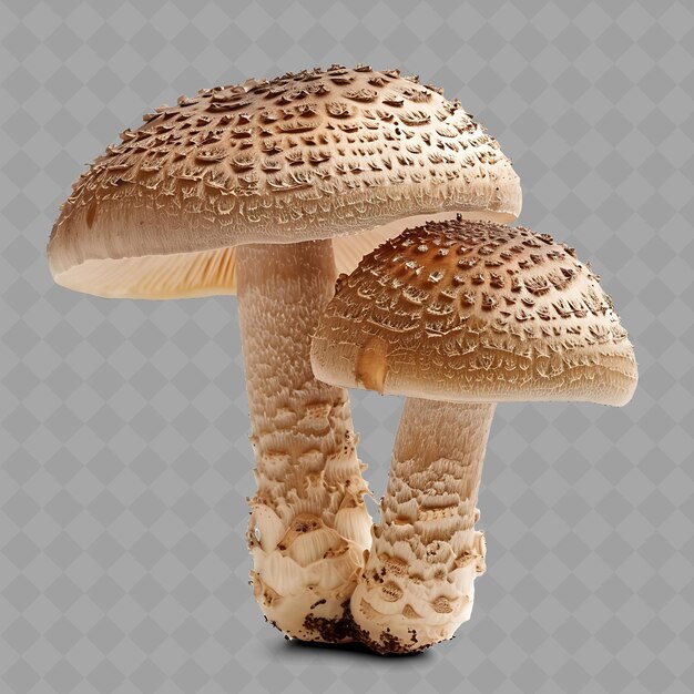 PSD png shiitake mushrooms fungi umbrella shaped tan to dark brown c isolated fresh vegetables