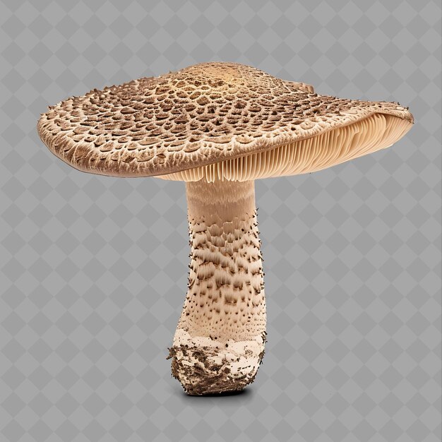 PSD png shiitake funghi funghi ombrello a forma da marrone abbronzato a marrone scuro c verdure fresche isolate