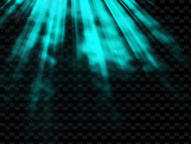 PSD png shimmering light rays with bright light and turquoise tropic neon transparent y2k collections