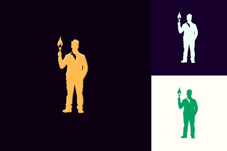 PSD png silhouette of candidate in powerful stance icon silhouette i isolated iconic abstract designs