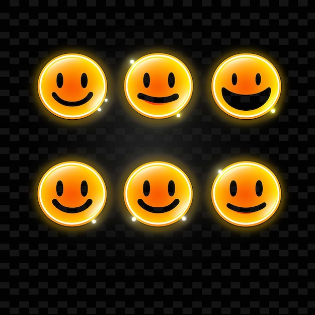 Png Smiająca się Twarz Ikonka Emoji Z Wesołym Zabawnym Zabawnym i Li Neon Linie Y2K Kształt przyciągający wzrok