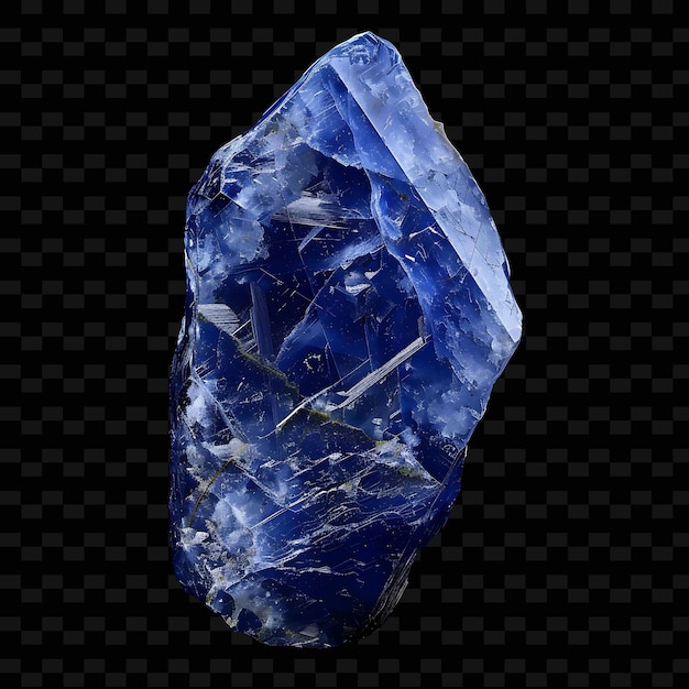 PSD png sodalite crystal shard con forma irregolare frastagliata oggetto gradiente di colore blu su sfondo scuro