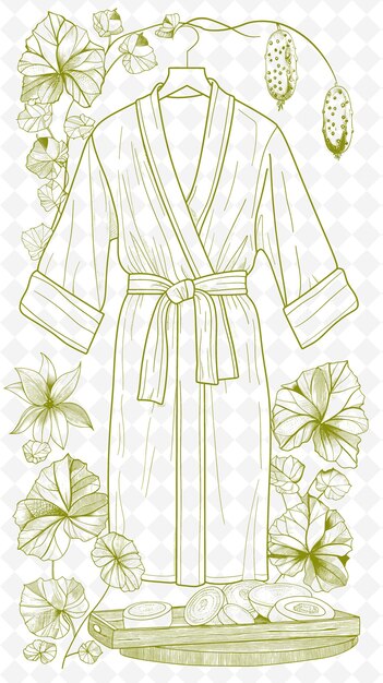 Png Spa Day Invitation Postcard Design Z Relaksującą Ramką Styl Outline Arts Scribble Decorative